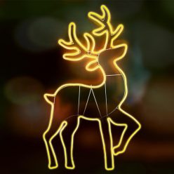 Szarvas figura, LED-es neon fény, kültéri, beltéri