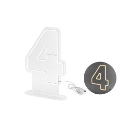 Neon LED - 4-es számjegy, fehér, 50 cm