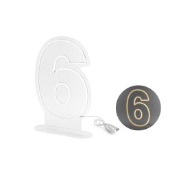 Neon LED - 6-os számjegy, fehér, 50 cm