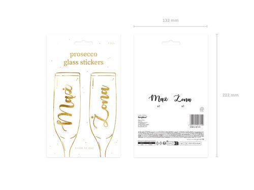 Üvegmatricák ''Mąż i Żona'', arany (1 pkt / 2 db.)