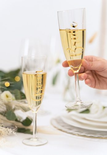 Üvegmatricák ''Bride & Groom'', arany (1 db / 2 db.)