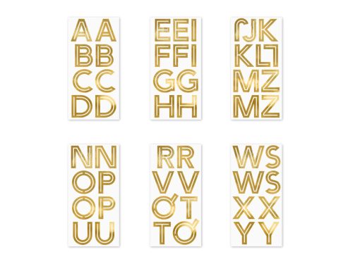 Ábécé matricák, 4 cm, arany (1 pkt / 6 db.)