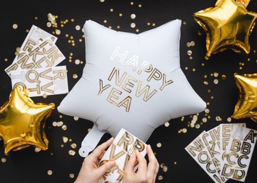 Ábécé matricák, 4 cm, arany (1 pkt / 6 db.)