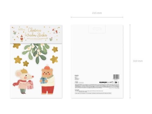 Window stickers Merry Christmas, mix (1 pkt / 4 pc.)