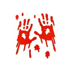 Gél ablakmatricák Bloody Hands, piros