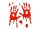 Gél ablakmatricák Bloody Hands, piros