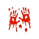 Gél ablakmatricák Bloody Hands, piros