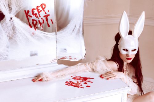 Gél ablakmatricák Keep Out, piros