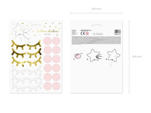 Party matricák Little Star, színes szett papírból, 12 db