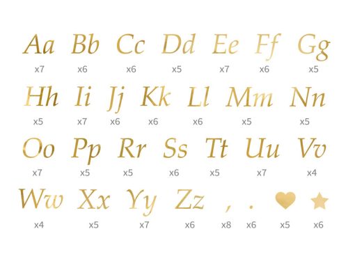 Letter Stickers, gold