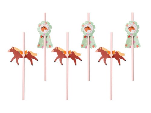 Straws Horses, 19,5 cm, mix (1 pkt / 6 db.)