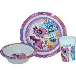   Dragon, Sárkány Glam étkészlet, micro műanyag szett Dobozban