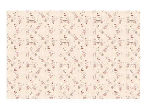 Egér mintás papír terítő, 180x120 cm, bézs