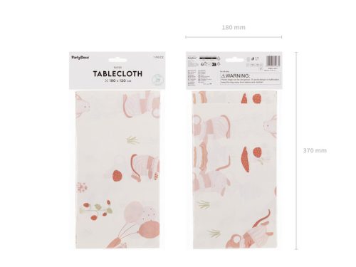 Egér mintás papír terítő, 180x120 cm, bézs