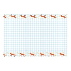 Paper Tablecloth Checkered with Horses, mix, 180x120 cm