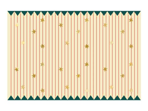 Papír terítő Vékony csíkok és csillagok, mix, 180 x 120 cm