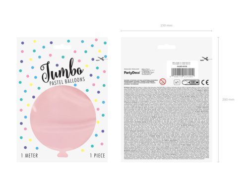 Kerek ballon 1 m, pasztell halvány rózsaszín