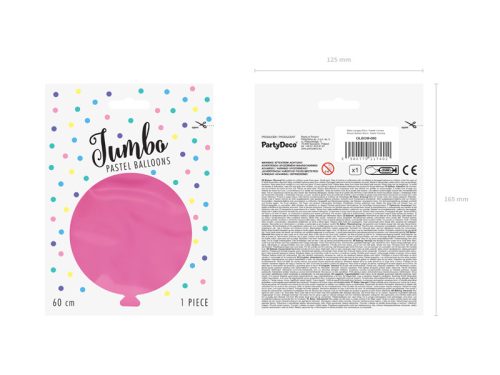 Kerek léggömb 60 cm, pasztell fukszia