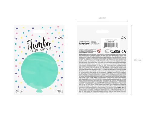 Kerek léggömb 60 cm, pasztell világos menta