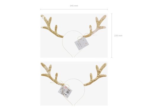 Rénszarvas fejpánt, arany, 34,5x22 cm