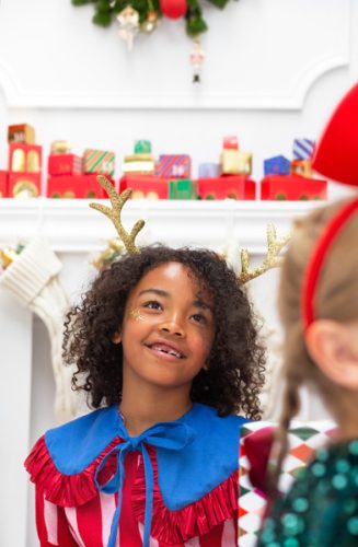 Rénszarvas fejpánt, arany, 34,5x22 cm