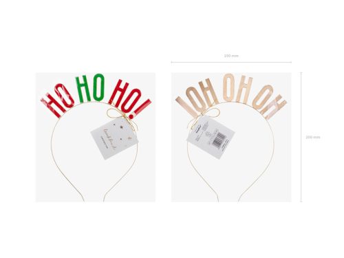 Fejpánt HO HO HO!, mix, 17,5x20cm