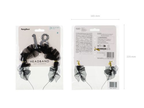 ''18''-as fejpánt fodrokkal és gyöngyökkel