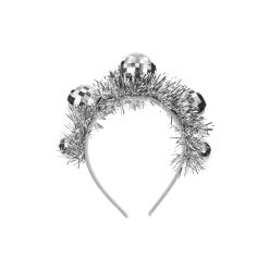 Disco Ball fejpánt, 17,5x17,5 cm, ezüst