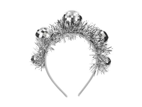 Disco Ball fejpánt, 17,5x17,5 cm, ezüst