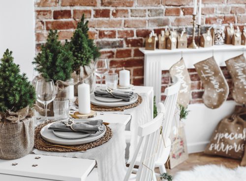 Fa gyűrűk szalvétához Rénszarvasok, természetes fa (1 db / 6 db)