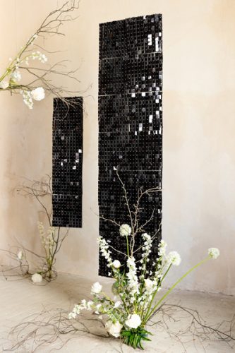 Háttérpanel, négyzet alakú, fekete, 30x30 cm