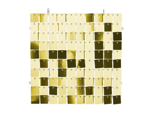 Panel with sequins, squares, cold gold, 30x30 cm
