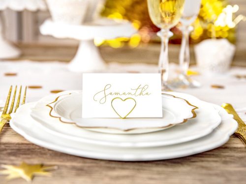 Helykártyatartók Szívek, arany, 2,5 cm (1 pkt / 10 db.)