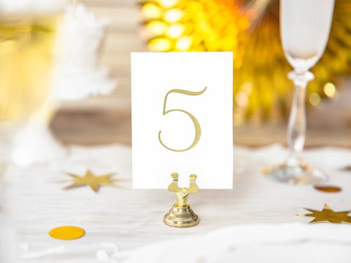 Asztalszám tartó csipesz, arany színű