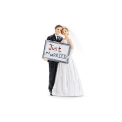 Tortadísz figura esküvőre - Just Married, 14,5 cm