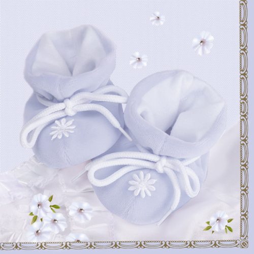 Babaváró Little Blue Shoes szalvéta 20 db-os 33x33 cm
