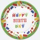 Happy Birthday Building Blocks papírtányér 8 db-os 18 cm