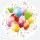 Színes lufis Balloons papírtányér 8 db-os 18 cm