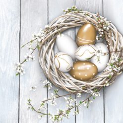 Húsvét Eggs in Wicker Nest szalvéta 20 db-os 33x33 cm