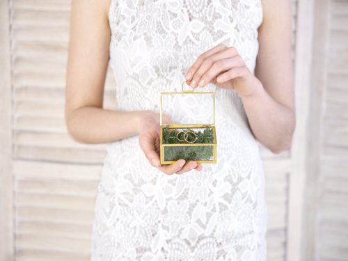 Üvegdoboz, arany, 9x5,5x4 cm