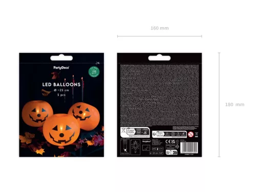 LED Light Up Pumpkin léggömbök, 25cm (1 db / 5 db)