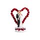 Cake Topper Newly-weds, white and deep red, 16cm