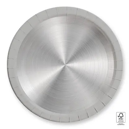 Ezüst Next Generation Silver papírtányér 8 db-os 23 cm FSC