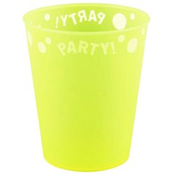   Yellow Fluorescent, Sárga micro prémium műanyag pohár 250 ml