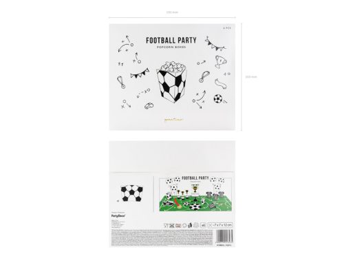 Dobozok pattogatott kukoricához Foci, mix, 7x7x12cm (1 db / 6 db.)