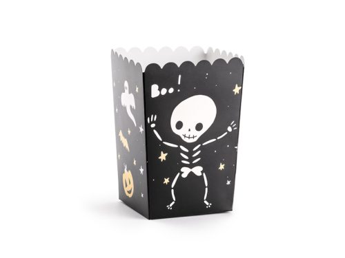 Dobozok popcornhoz BOO!, mix, 7x7x12,5cm (1 db / 6 db.)