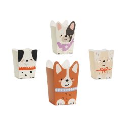 Popcorn boxes Dogs, 8.7x8.7 cm, mix (1 pkt / 6 pc.)