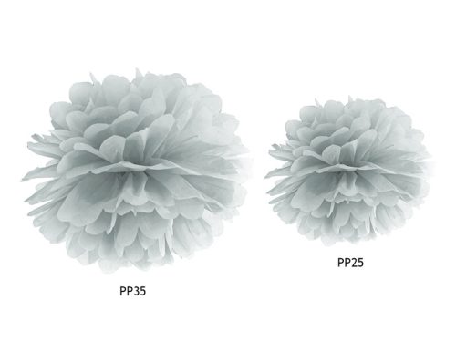 Selyempapír Pompon, ezüst, 25 cm