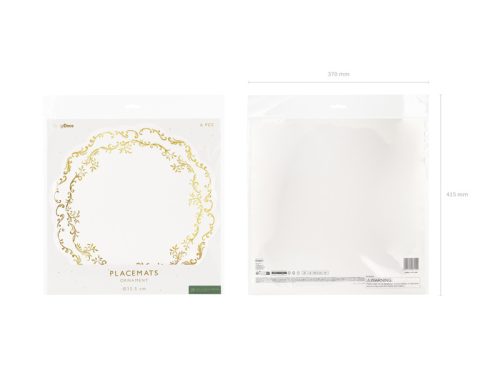 Arany díszes alátétek, fehér, Ø 35,5 cm (1 db / 6 db)