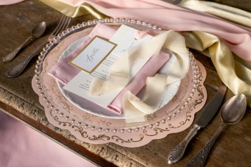 Tányérszőnyegek Ornament, poros rózsaszín, átmérő 35,5 cm (1 db / 6 db)